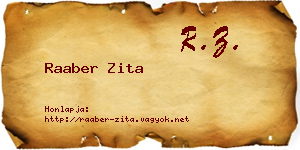 Raaber Zita névjegykártya